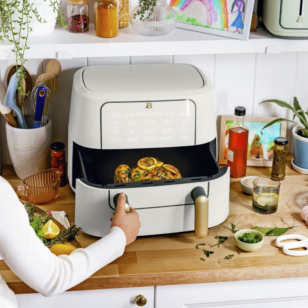 9QT Trizone Air Fryer, White Icing by Drew Barrymore