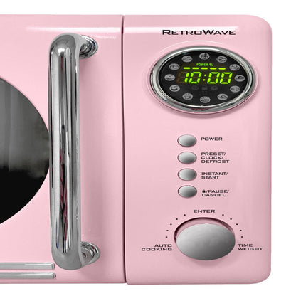 Retro 0.7 Cu. Ft. 700-Watt Countertop Microwave Oven, Pink