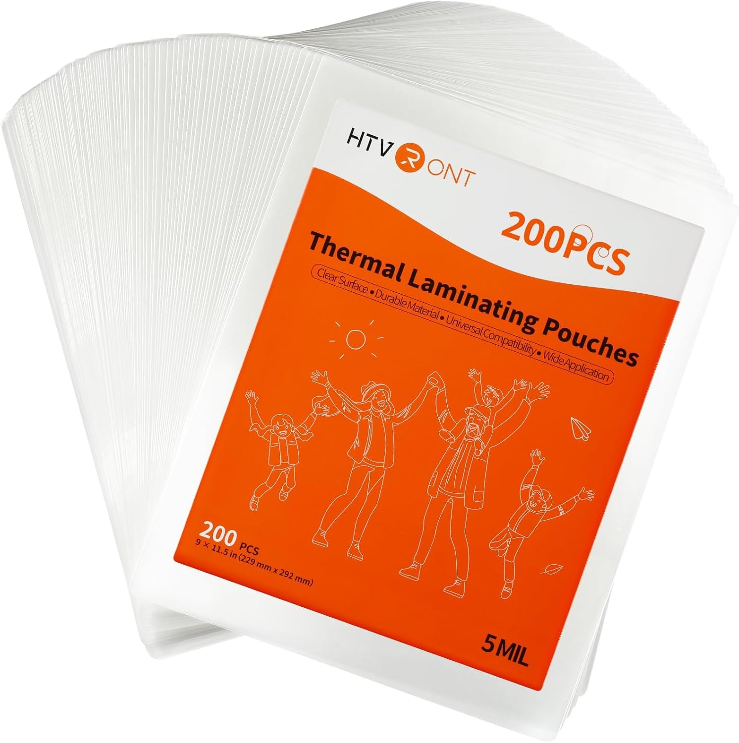 Thermal Laminating Pouches - 200 Pack Laminating Sheets (5 Mil, 9"X11.5"), Wrinkle & Bubble-Free Laminator Sheets for Ultimate Clarity & Durability in Protecting Photos & Documents