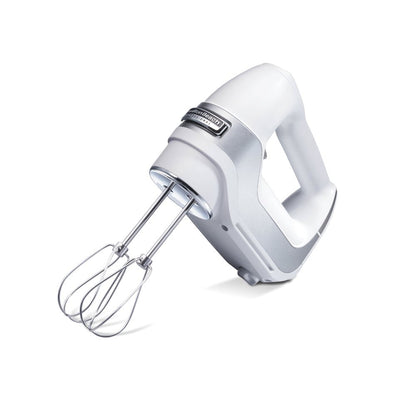 Professional 5-Speed Electric Hand Mixer, High Performance DC Motor, Quickburst, Slow Start Speed, Stainless Steel Beaters and Whisk, White, 62652