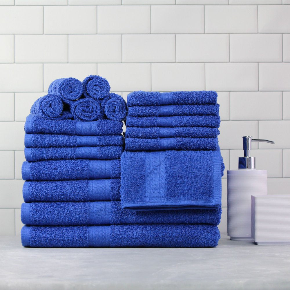 Basic Solid 18-Piece Bath Towel Set Collection, Royal Spice