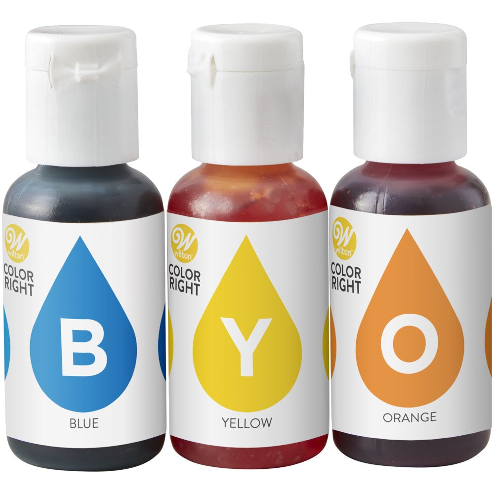 3-Piece Color Right Concentrated Food Coloring Set, 1.92 Oz. (Blue, Yellow, Orange)