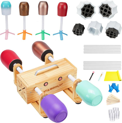 4 Cup Turner for Crafts Tumbler,Epoxy Glitter 4 Arms Tumbler Full Kits,Diy Cuptisserie Turner,Cup Spinner Machine Kit for Crafts Epoxy Tumbler