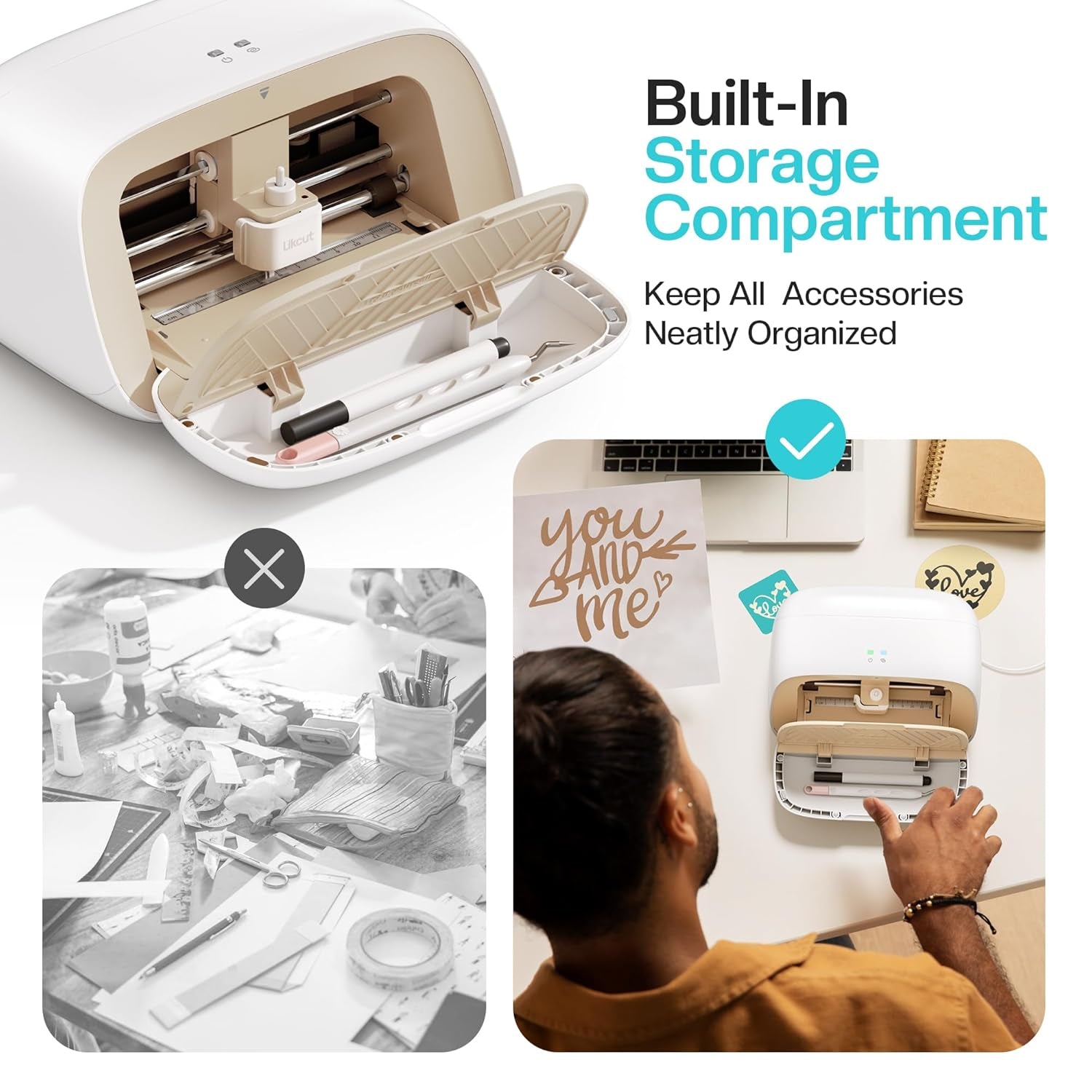 Likcut Vinyl Cutter Machine S501 - Smart Compact Sticker Maker for Vinyl & Paper Crafts, Portable Plotter DIY Cutting Machine for Sticker Joy Craft & Party Supplies, Gifts for Crafters