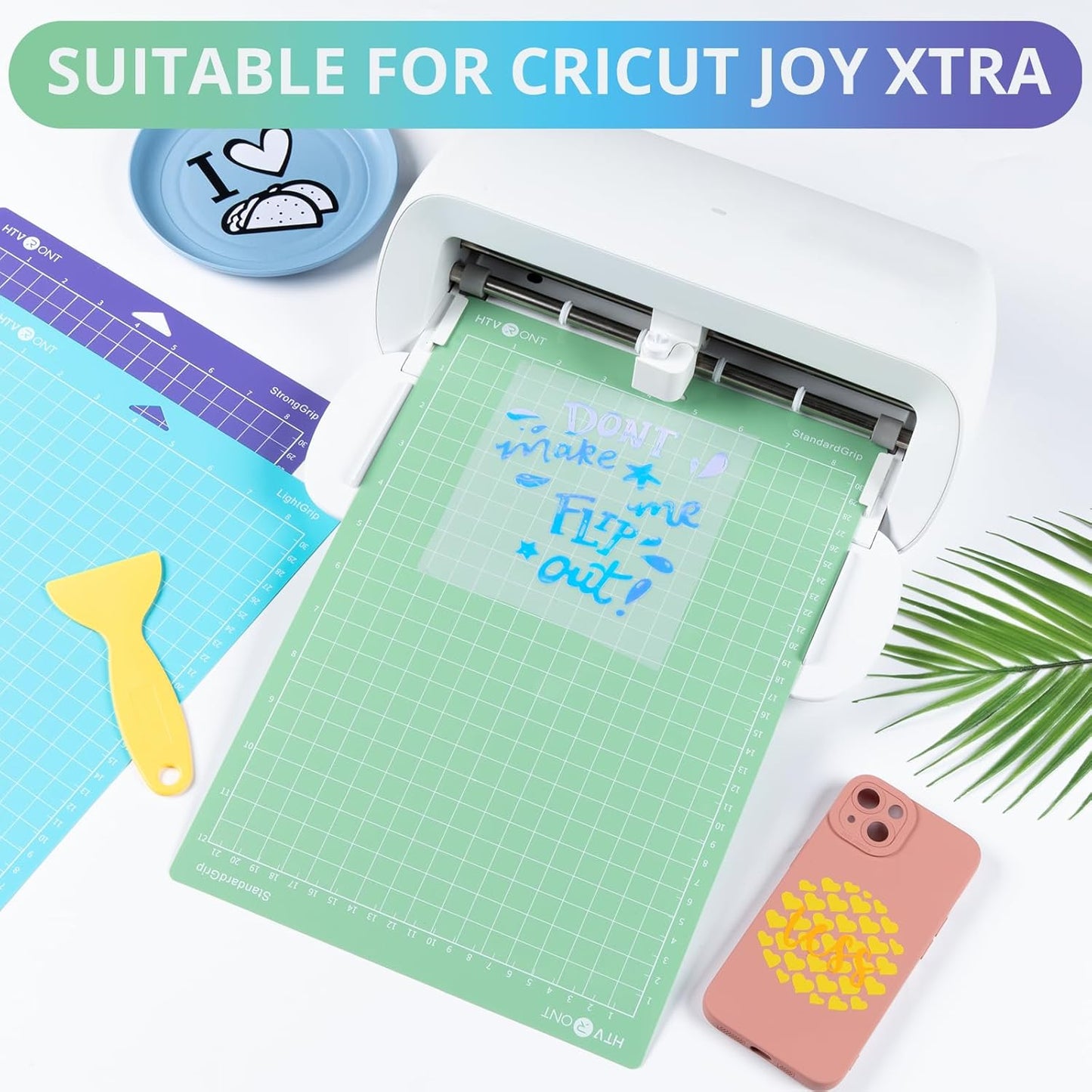 Cutting Mats Compatible with Cricut Joy Xtra, 3 Pack Cutting Mats 8.5"X12"(Standardgrip, Lightgrip, Stronggrip), Variety Adhesive Reusable Accessories Compatible with Cricut Joy Xtra