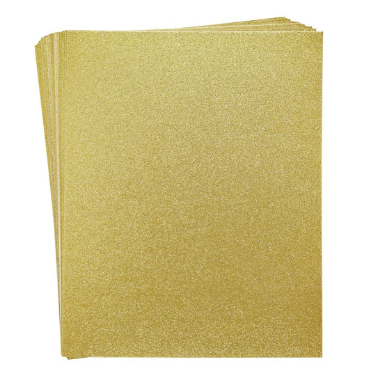 24 Sheets Glitter Gold Paper for Crafts, Wedding Invitations, Card Making, Scrapbook, Single Sided (8.5 X 11 In)