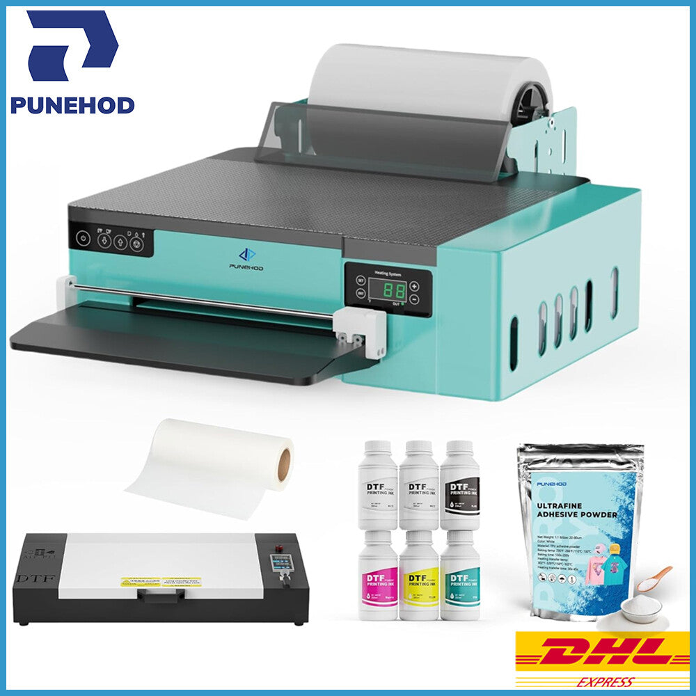PUNEHOD DTF Printer A4 L8058 Transfer Printing DIY Print T-Shirt Printer + Oven