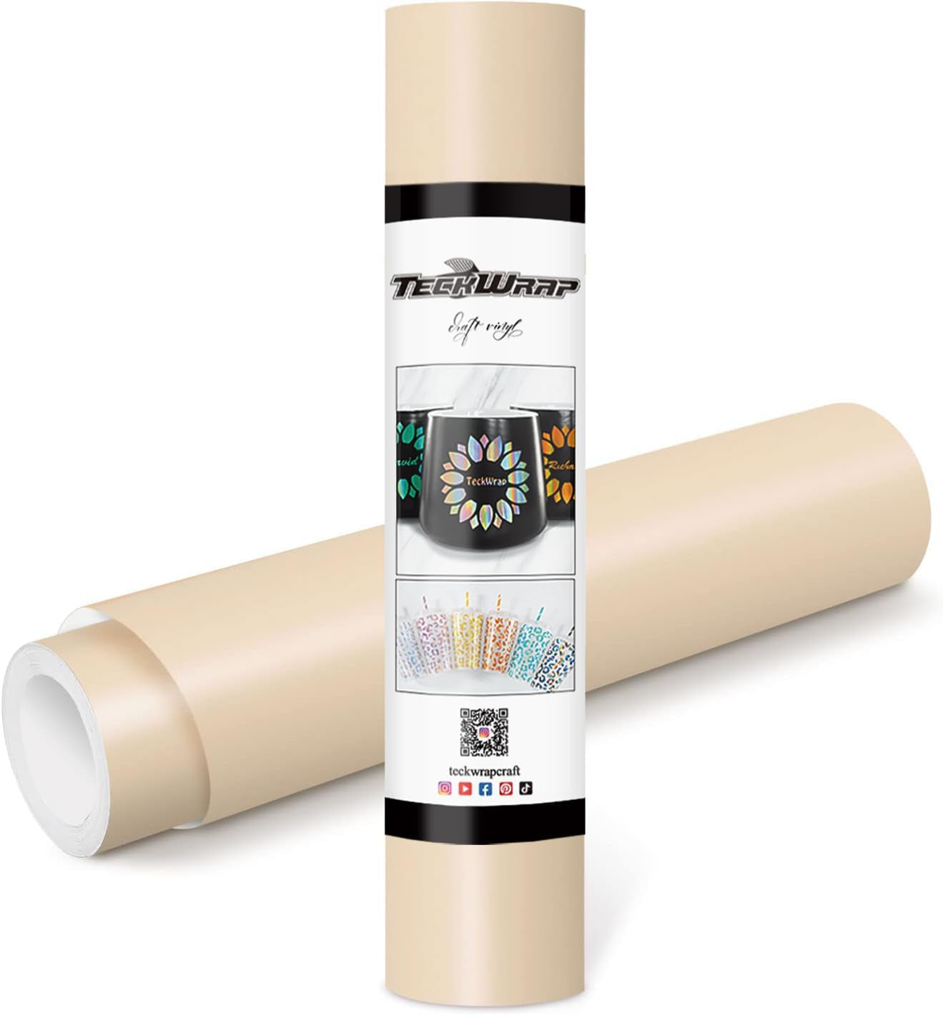Permanent Adhesive Vinyl 12" X 10Ft, Matte Beige
