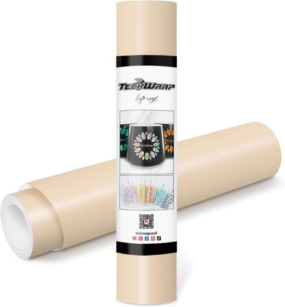 Permanent Adhesive Vinyl 12" X 10Ft, Matte Beige
