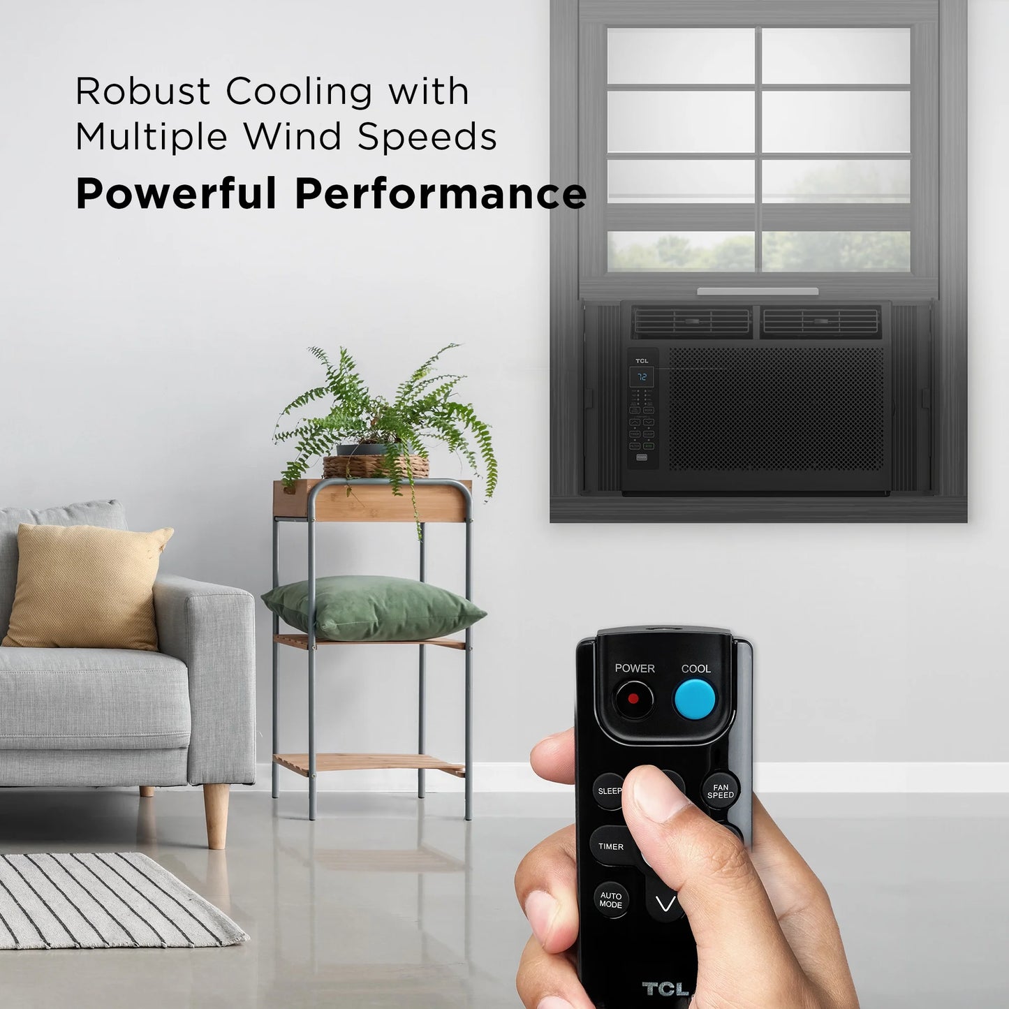 6,000 BTU Window Air Conditioner, 250 Sq. Ft., LED Display, Included Remote, Black, W6W32-B