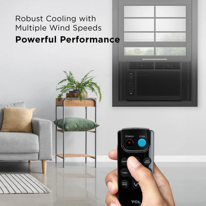 6,000 BTU Window Air Conditioner, 250 Sq. Ft., LED Display, Included Remote, Black, W6W32-B