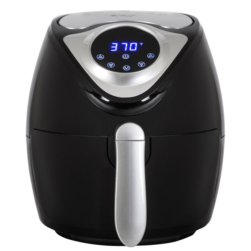 XL 3.7 QT Digital Air Fryer Cooker with 7 Smart Programs ,Preheat & Shake Remind , LED Touch Screen Oil-Less Non-Stick Coated Basket ,Timer Counter Top , Healthy Kitchen Safe Frying Statio