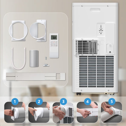Portable Air Conditioners 8000 BTU Ashrae– 3-In-1 AC Unit, Dehumidifier & Fan with 24-Hour Timer/Remote Control for Home/Office/Apartments/Dorm