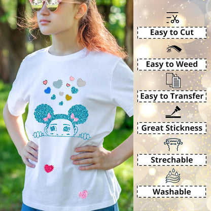 Automatic Heat Press 2 Bundle - Automatic Heat Press 2 & 15 Pack 12" X 10" Glitter Heat Transfer Vinyl,