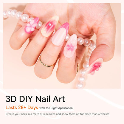 Makartt 3D Gel Nail Art, Sculpting Gel Glue for Drawing, Molding, Sculpture, Gems and Decoration, No Wipe Clear Gel Polish for DIY Nail Designs, 15G