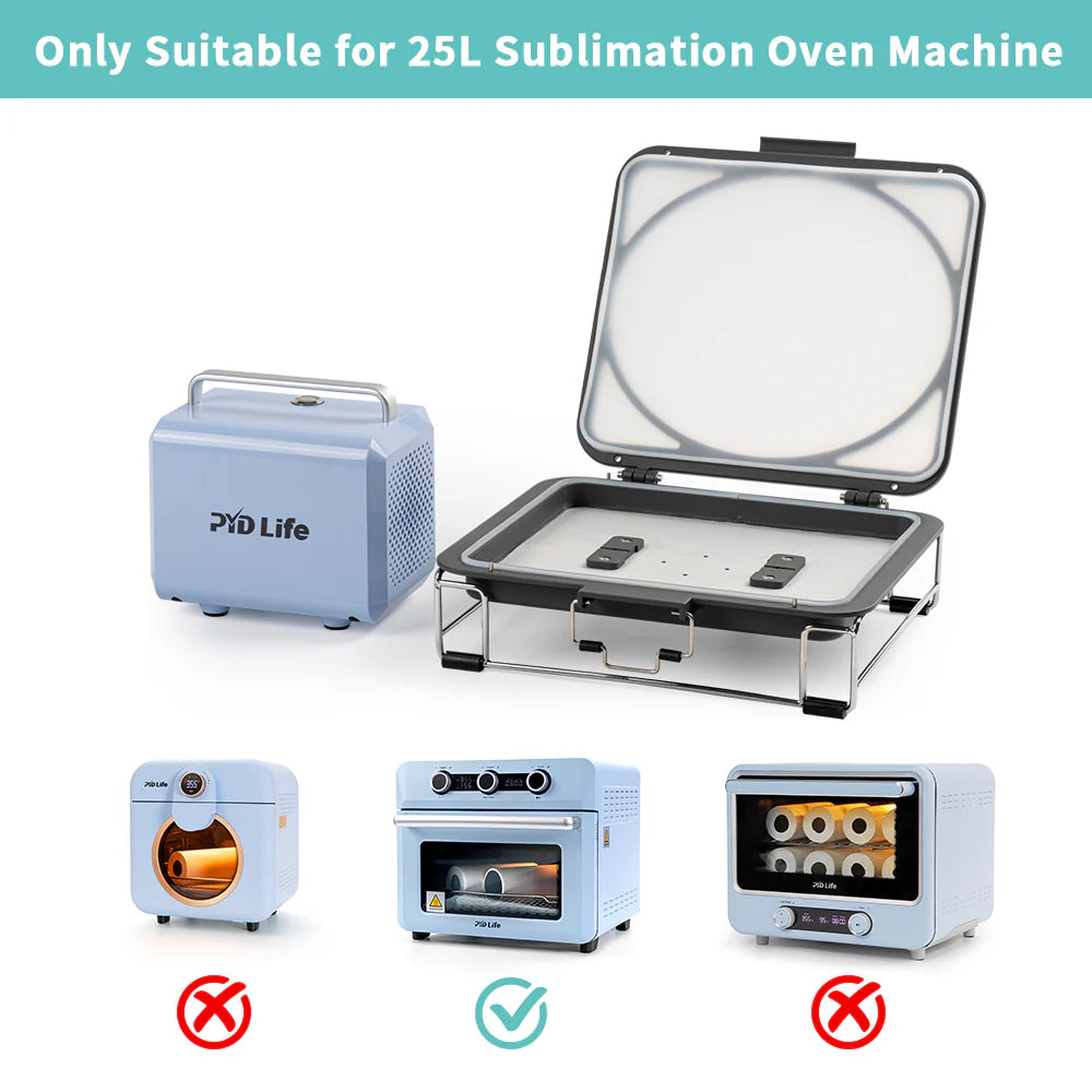 25 L Sublimation Oven Sublimation Starter Benginers Kit Bundle with 3D Vacuum Sublimation Tray and Pump Set 80 W 110 V for Sublimation Blanks