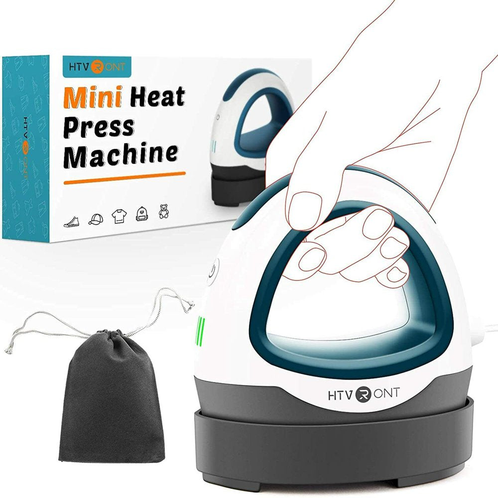 Dark Green Mini Heat Press Machine Portable Press Machine Iron Press for T-Shirt Clothes Hat Bags