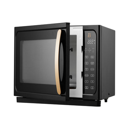 1.1 Cu Ft 1000 Watt, Sensor Microwave Oven, Sesame Black by Drew Barrymore, New