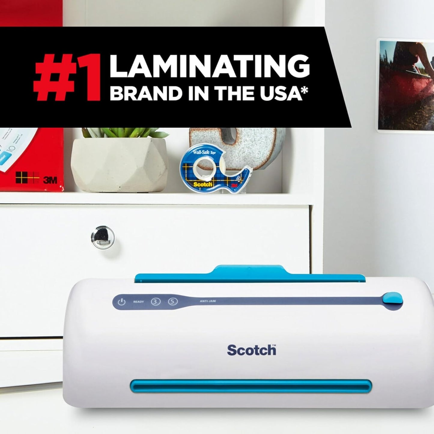 Scotch PRO TL906 Thermal, Laminator Machine, 1 Laminating Device, White/Blue, Laminate Recipe Cards, Photos, Documents, for Home, Office, or School Supplies, 9 In