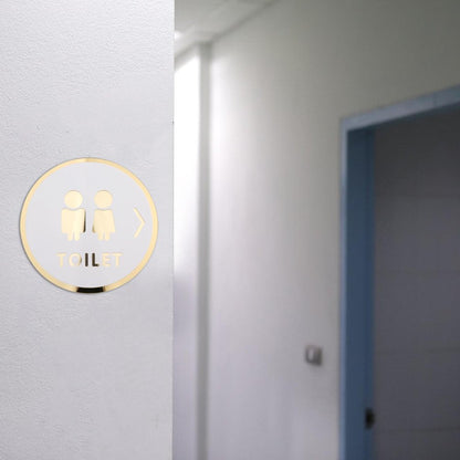 Toilet Door Sign Bathroom Sign Acrylic Pictogram Toilet Symbol Bathroom Door Signage Restroom Sign for Commercial Public Place Store Mall Style B