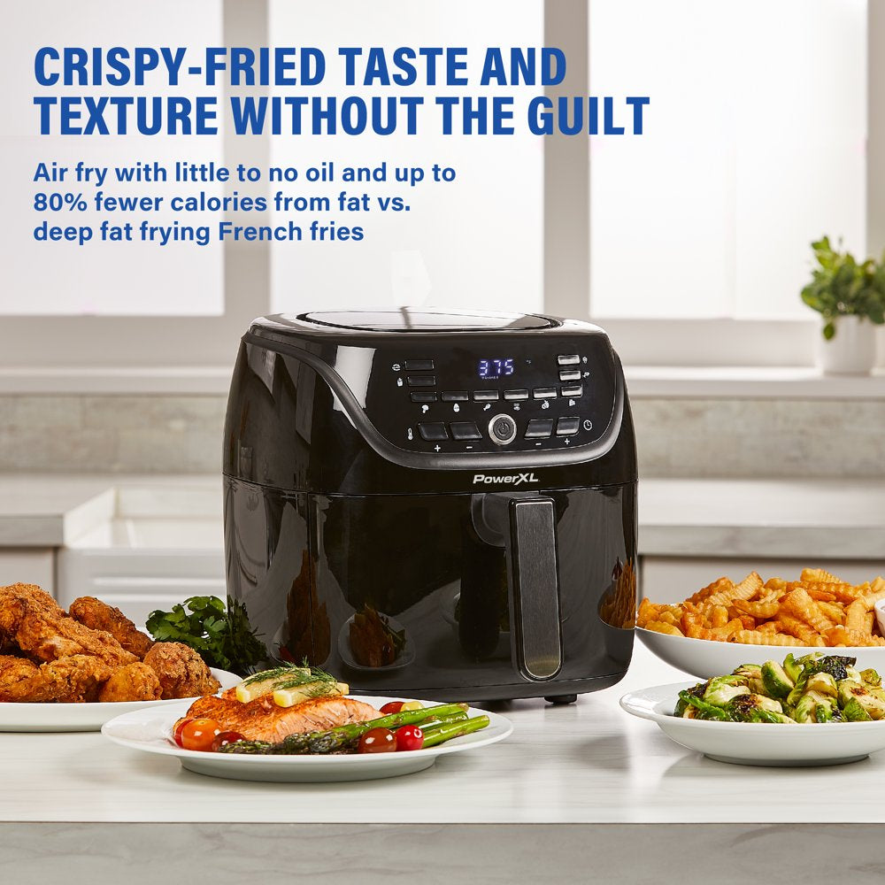 New POWER-XL 6-Qt Digital Vortex™ Air Fryer with 10 Quick-Touch Presets, Black, AF-E6001-L