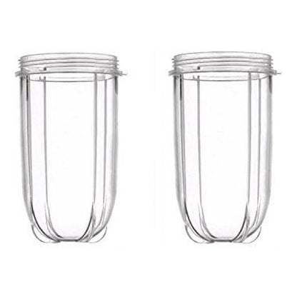 2 Pack Replacement 16 Ounce Tall Jar Cups, Compatible with Bullet Blender Juicer 250W MB1001