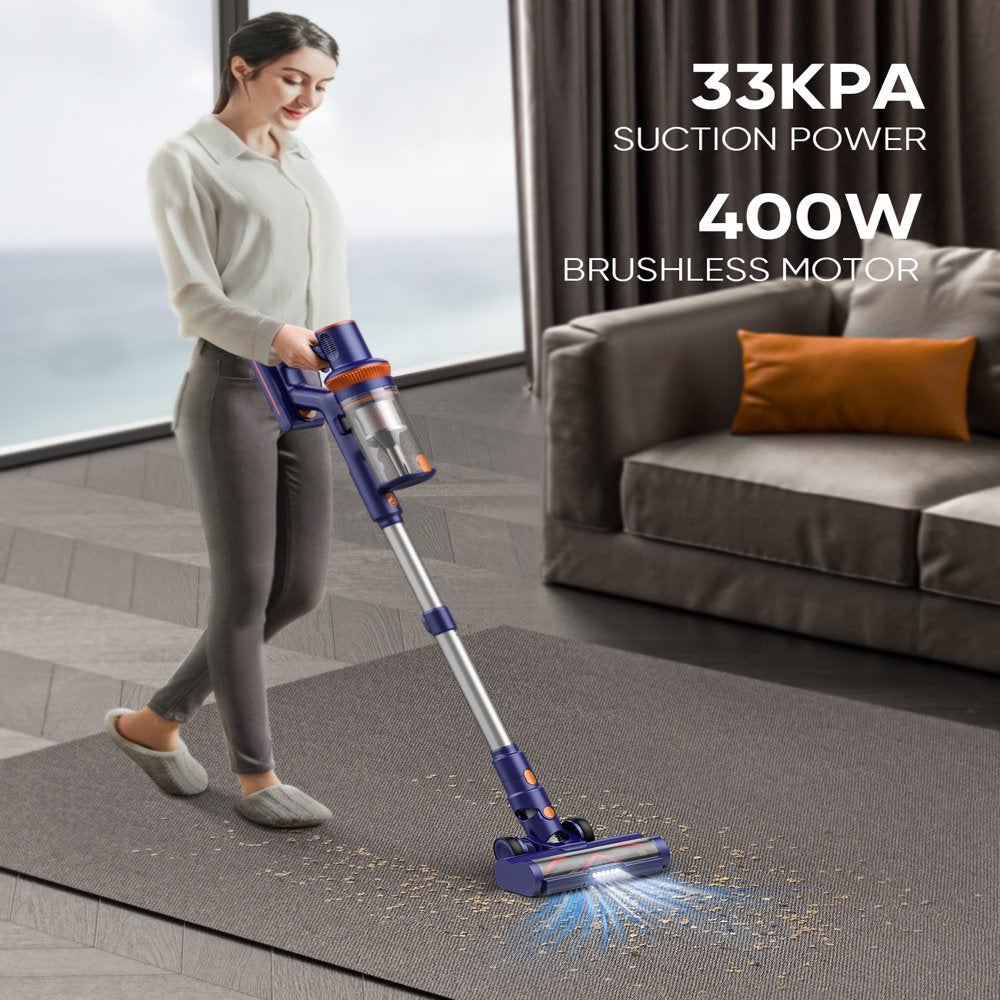 Cordless Vacuum Cleaner with Stick Lightweight Vacuum Cleaner for Carpet Floor Pet Hair