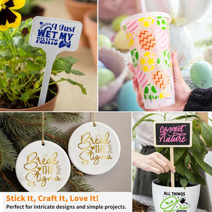 Permanent Vinyl, Rainbow Sampler - 12In X 5Ft Rolls 12 Colors Permanent Adhesive Vinyl Rolls for Cricut, Silhouette, Cameo Cutters, Signs, Scrap-Booking, Craft, Die Cutters