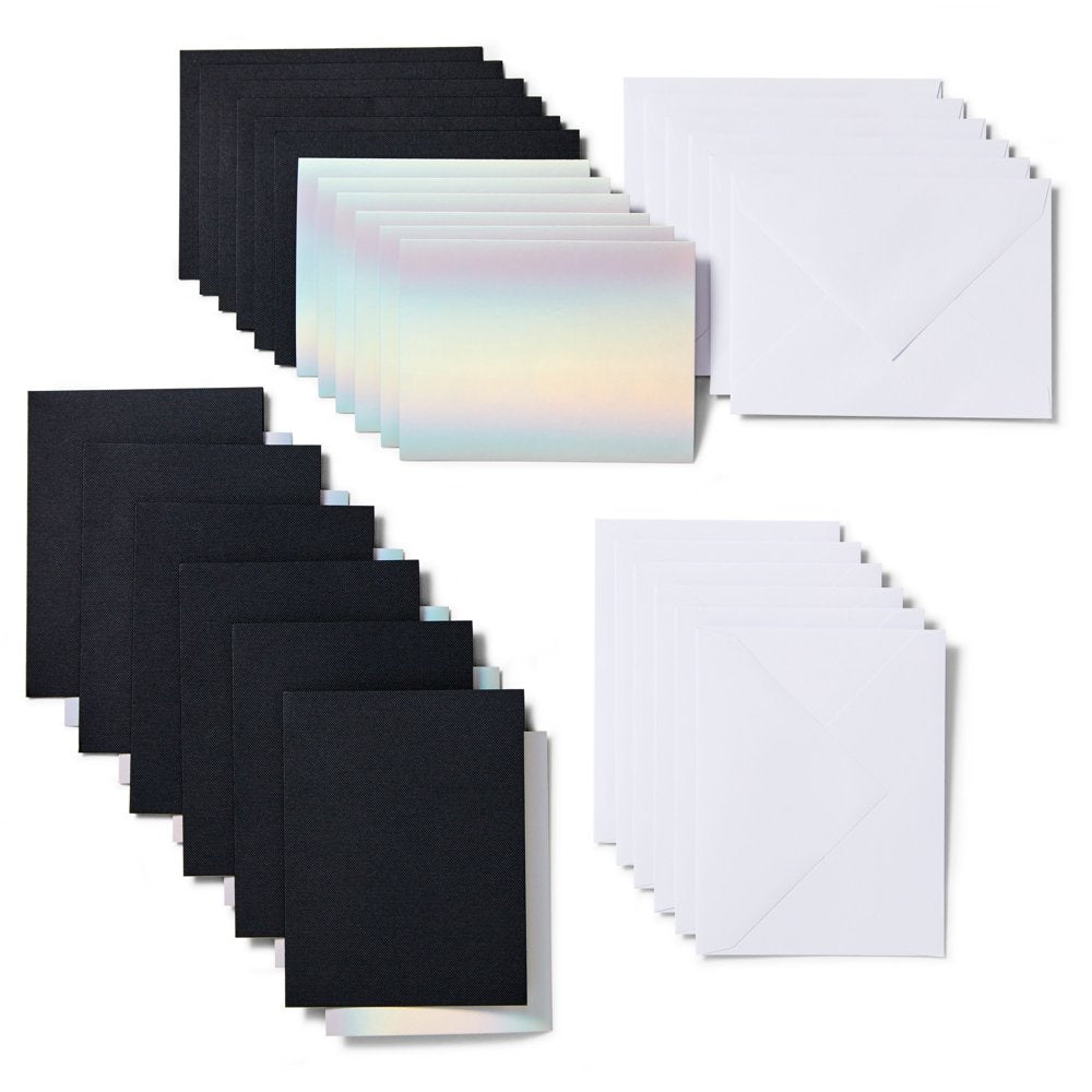 Joy™ Insert Cards, Black/Silver Matte Holographic - A2