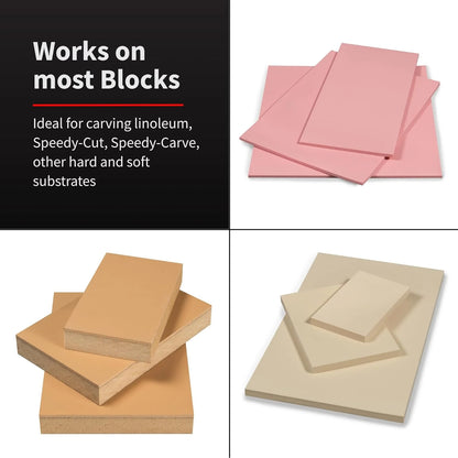 Linoleum Cutter with 5 Assorted Lino Cutters and Plastic Storage Handle