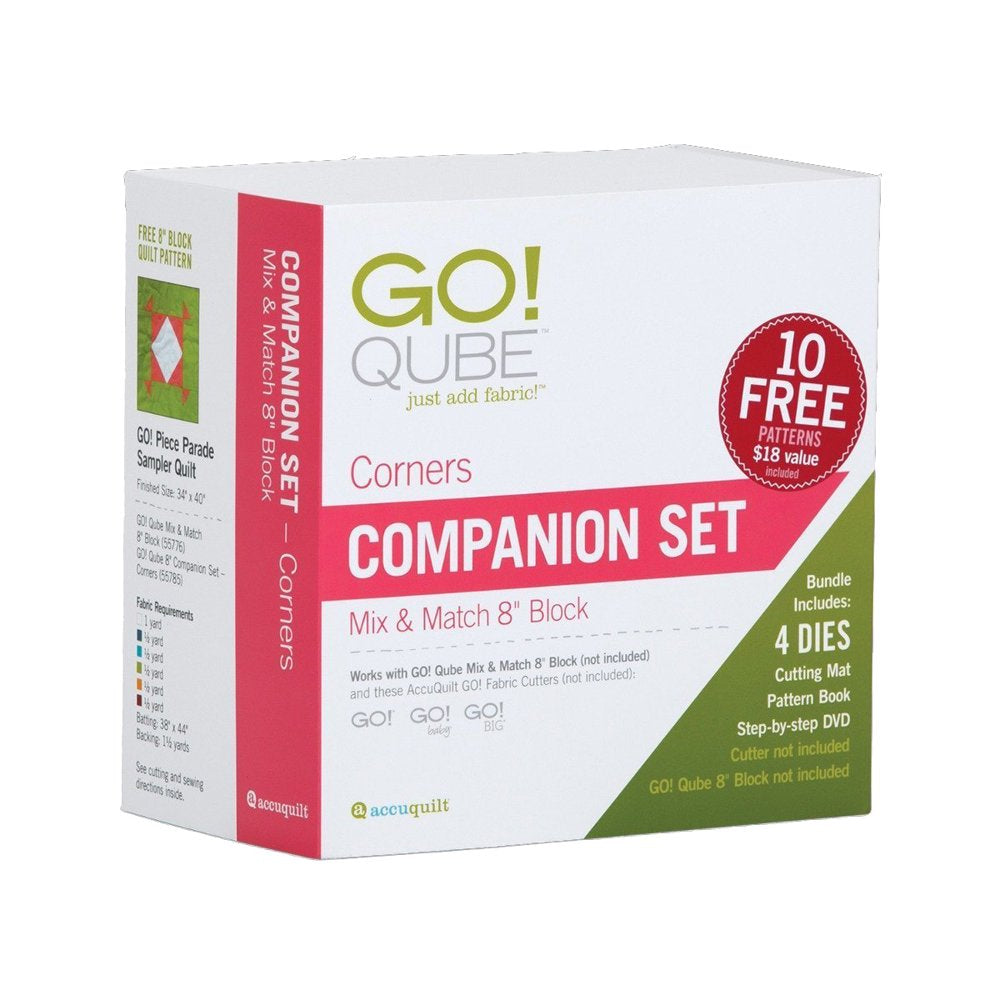 GO! Qube 8" Companion Set-Corners (Includes 4 Dies, 1 Cutting Mat, Pattern Booklet and More!)