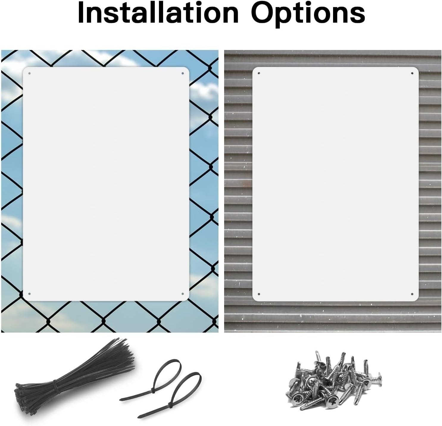 MUXYH 4 Pack White Sign Blanks, 14 X 10 Inches, Sturdy Rust Free Aluminum Metal Signs White Color Blank Sign, Waterproof, Easy Mounting, Indoor or Outdoor Use