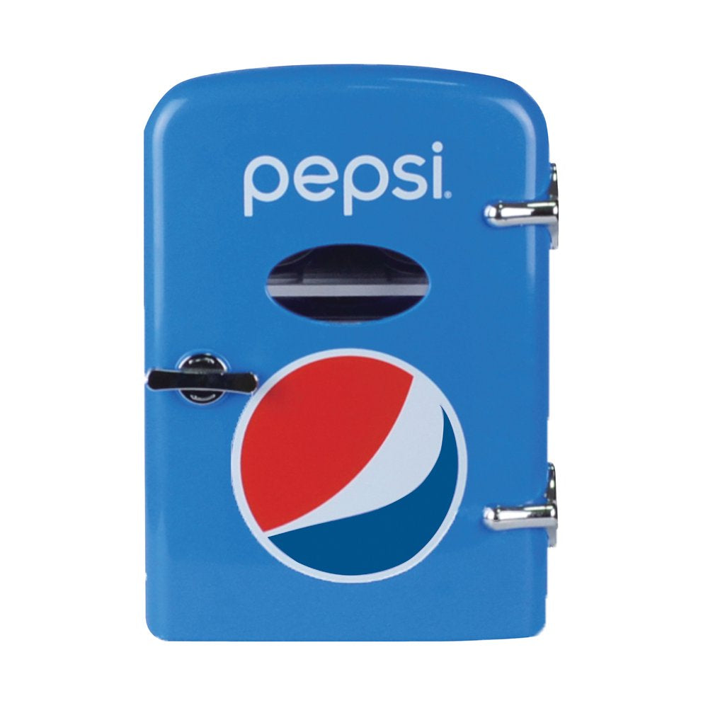 Portable 6 Can Mini Retro Beverage Fridge - Blue