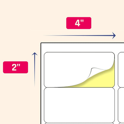 (2" X 4") 30 Sheets, Printable White Sticker Labels, Laser/Inkjet Printing - Matte, 10 per Page