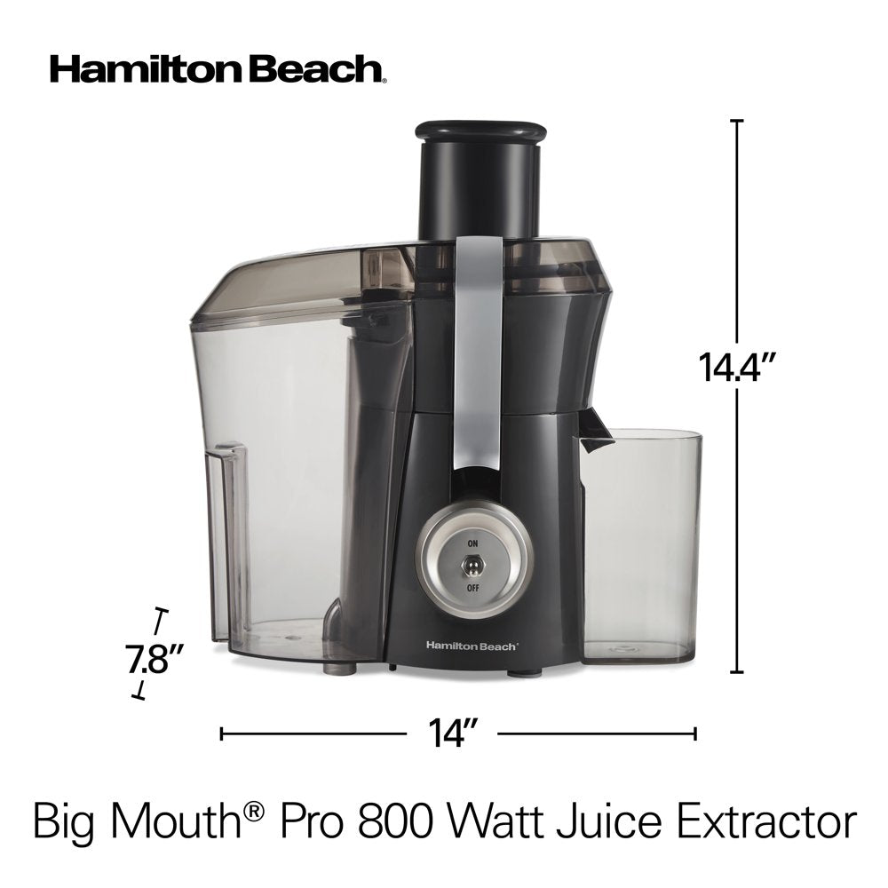 Big Mouth Pro Juicer Juice Extractor, 800W, BPA Free, Powerful Motor, Gray, 67650