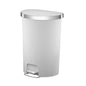 14.5 Gallon Trash Can, Plastic Step Kitchen Trash Can, White