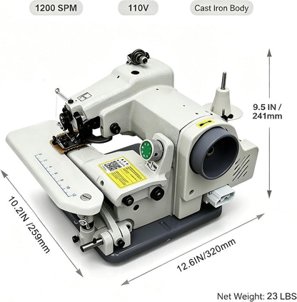 110V Portable Blindstitch Sewing Machine - 1200 SPM High - Speed, Create Invisible Seams & Blind Hem Chain Stitches Effortlessly, Perfect for Professional & Home Use