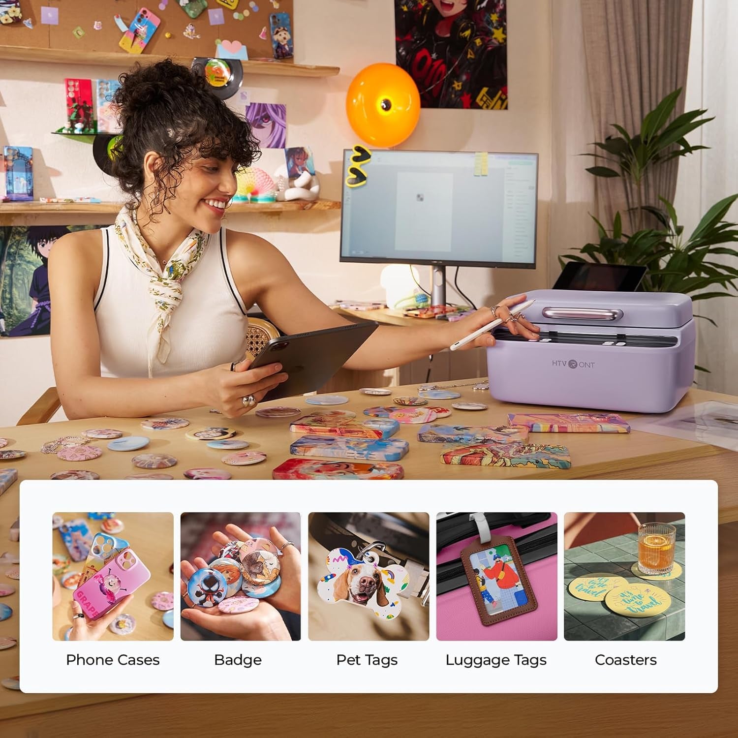 Phone Case Heat Press (Compatible with Iphone & Android) & 20 Pack Printable Sublimation Heat Transfer Film