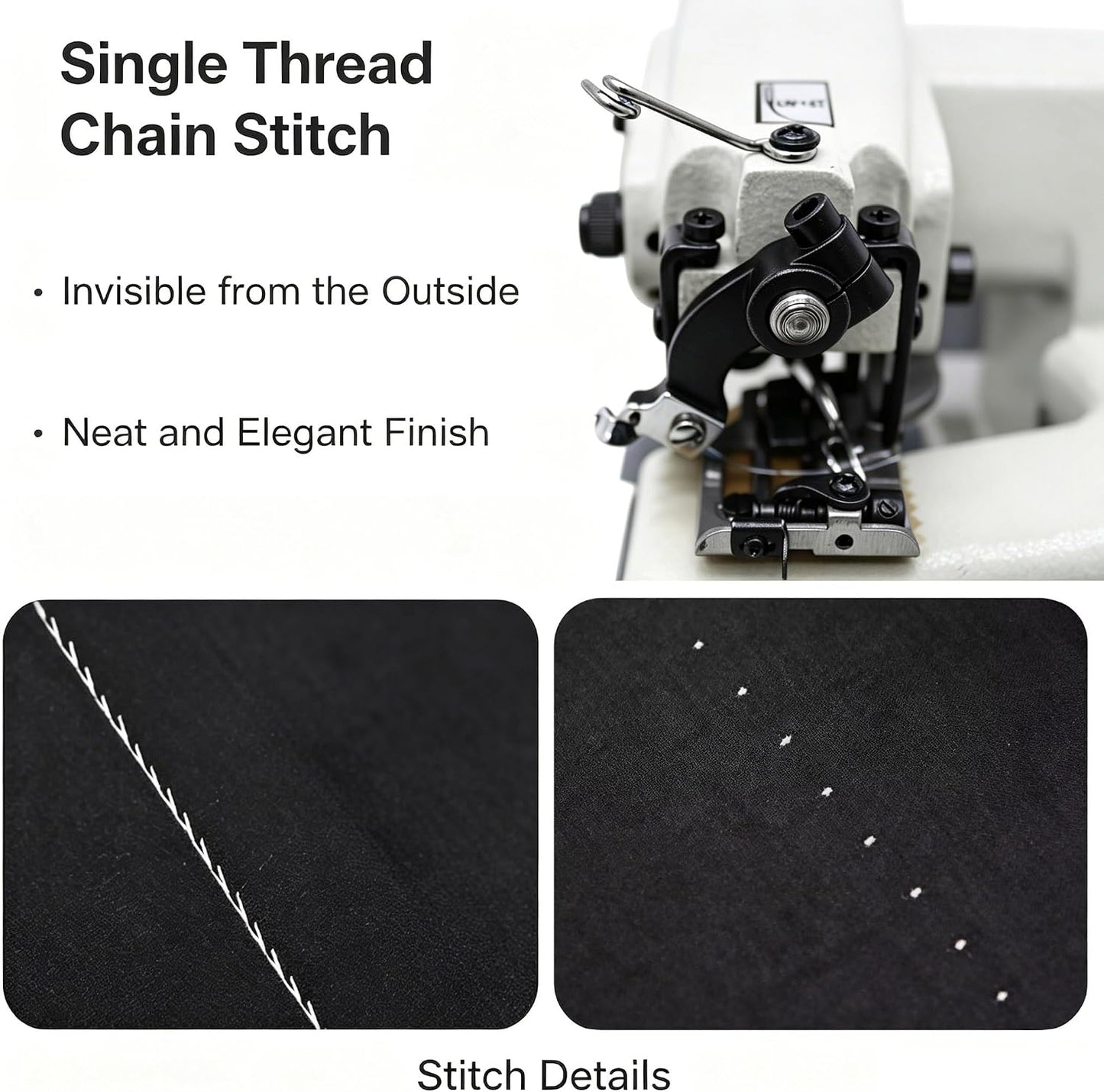 110V Portable Blindstitch Sewing Machine - 1200 SPM High - Speed, Create Invisible Seams & Blind Hem Chain Stitches Effortlessly, Perfect for Professional & Home Use