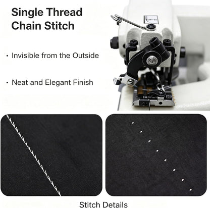 110V Portable Blindstitch Sewing Machine - 1200 SPM High - Speed, Create Invisible Seams & Blind Hem Chain Stitches Effortlessly, Perfect for Professional & Home Use