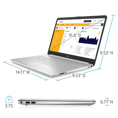 15.6" FHD Laptop, Intel Core I3-1115G4, 8GB RAM, 256GB SSD, Silver, Windows 11, 15-Dy2131Wm