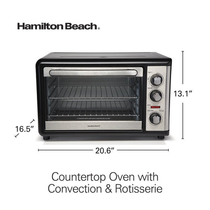 Countertop Oven with Convection and Rotisserie, Baking, Broil, Extra Large Capacity, Stainless Steel, 31108