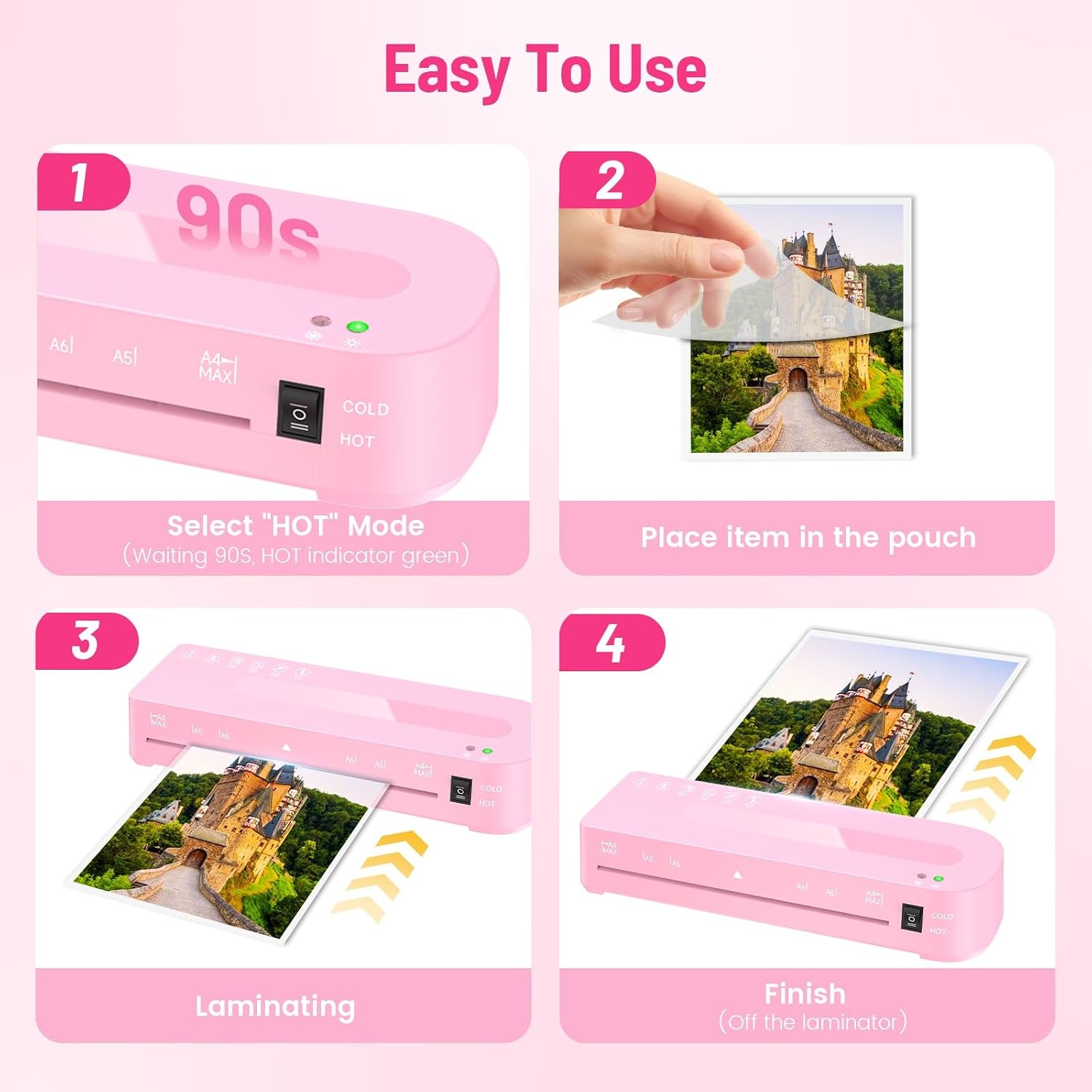 9 Inch Laminator Machine with 20 Laminating Sheets, Hot & Cold with Trimmer | A4 Laminating Machine for Office, School, Business and Home