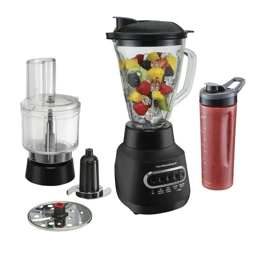 Multiblend Kitchen System, 3-In-1 Blender with Food Processor Attachment, 52 Oz. Blending Jar, and 20 Oz. Travel Jar, Black, 58176