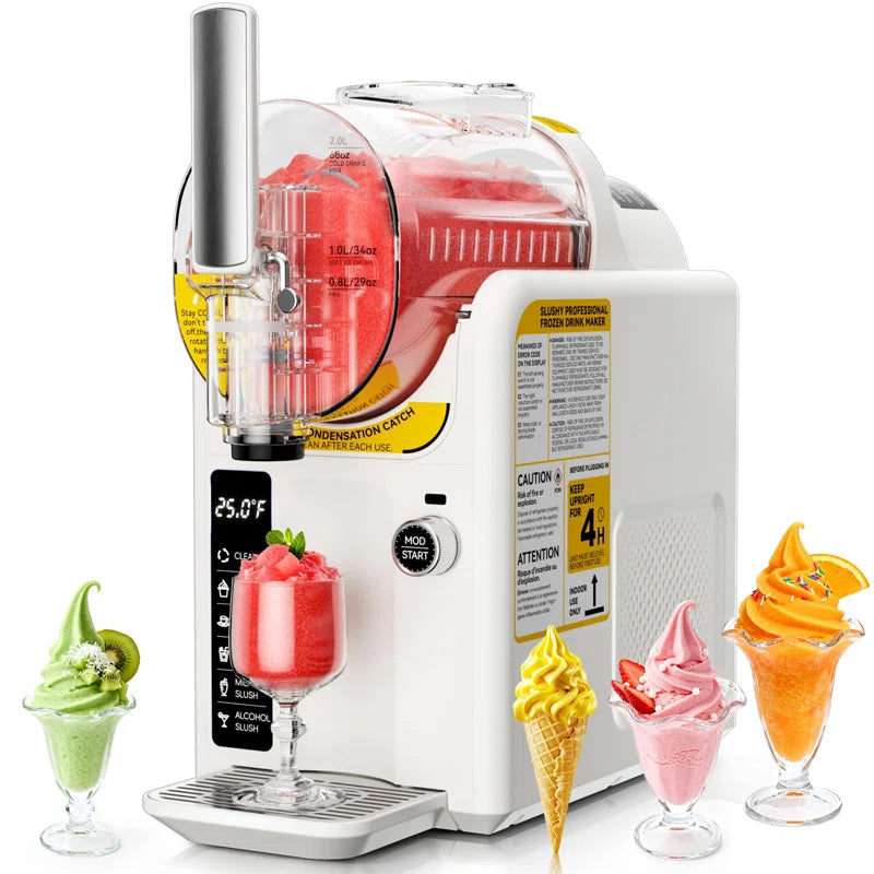 Ice Cream Maker Slushie Machine for Home - 88Oz Slushy Machine Maker No Ice Needed Self Cleaning, Frozen Drink Machine, 5 Preset for Soft Serve Ice Cream, Slushie, Margarita, Frappés, Milkshake