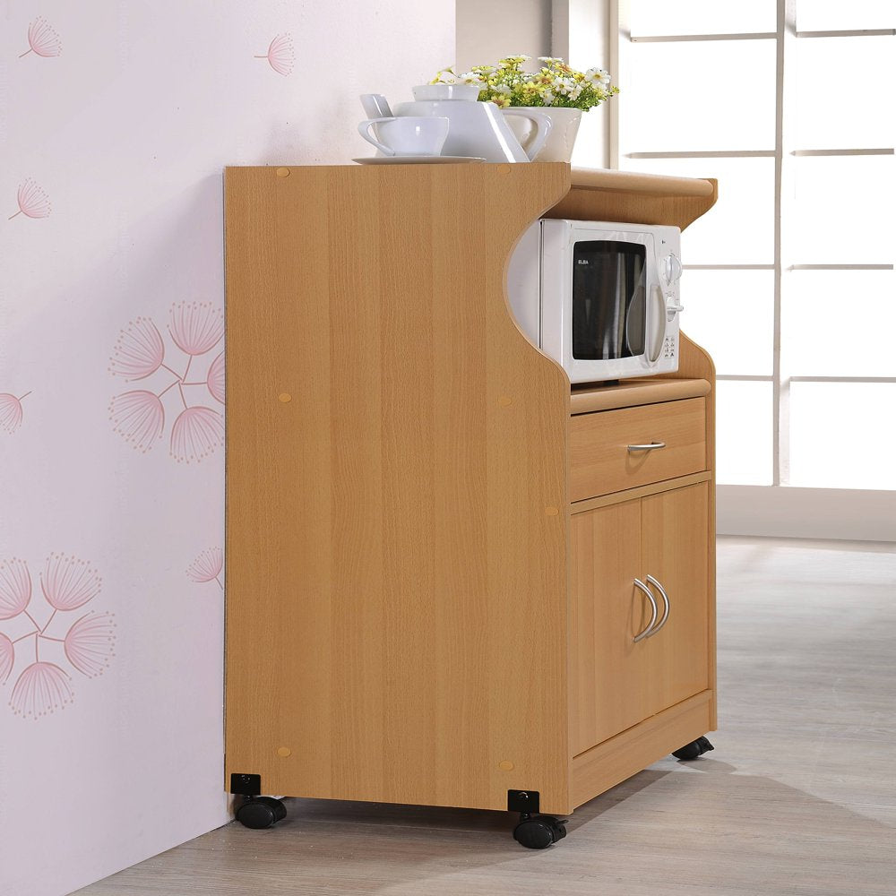 Microwave Kitchen Cart, Beech