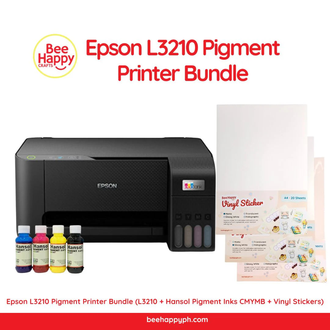 Epson L3210 Pigment Printer Bundle (L3210+ Hansol Pigment Inks + Vinyl Stickers)
