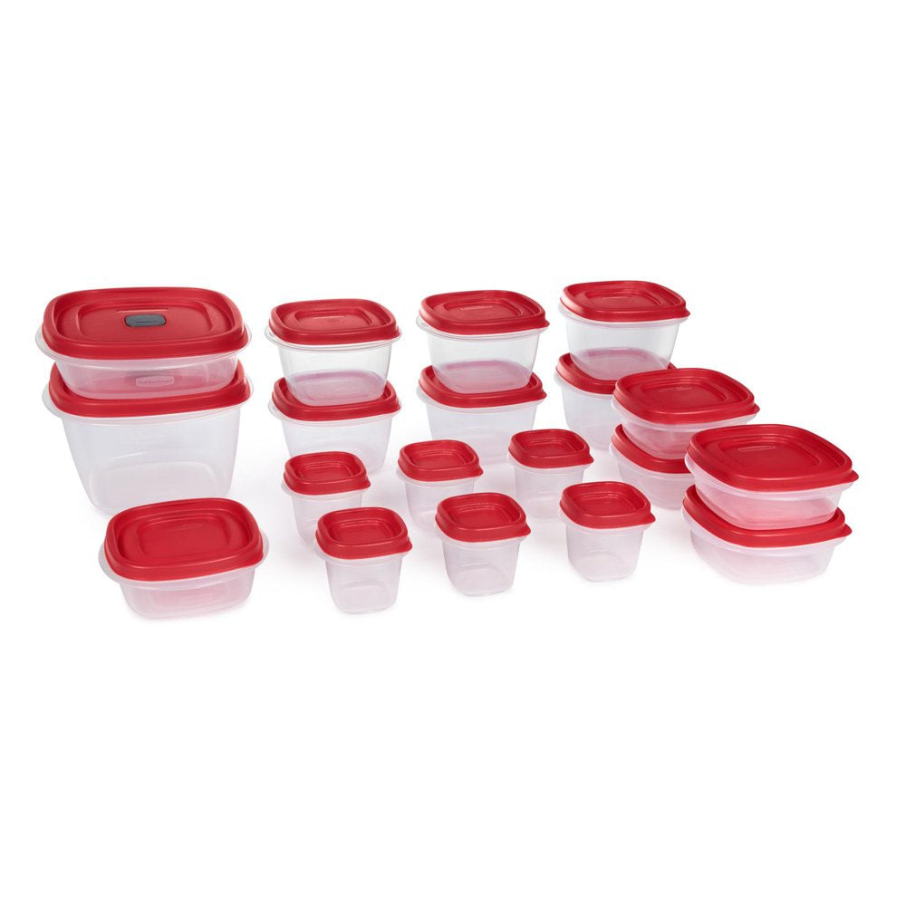 Easy Find Vented Lids Food Storage Containers, 38-Piece Set, Red