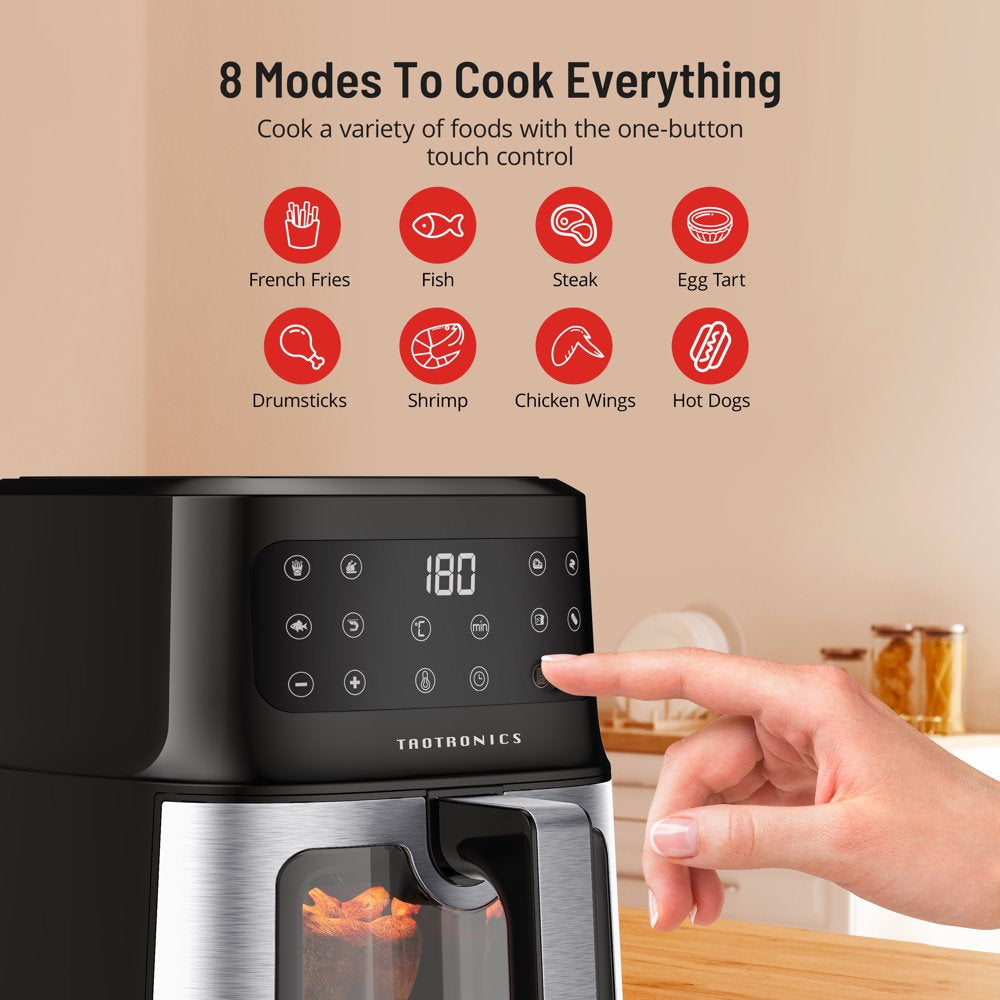 Air Fryer, 8-In-1 Airfryer Oven with Viewing Window Smart Touch 5.3 Quart