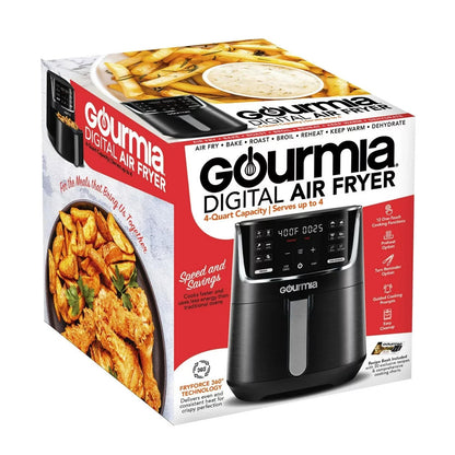 4-Quart Digital Air Fryer with 12 One-Touch Presets, New, GAF414, 12 in High